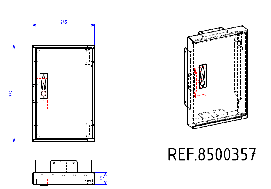 PORTE ALUMINIUM DE REPARATION DE COFFRET S2200 8500357 §