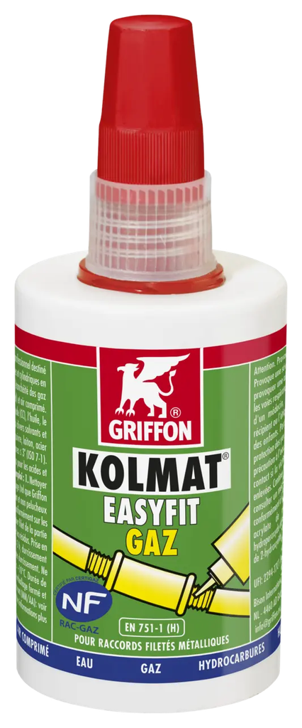 RESINE D'ETANCHEITE ANAEROBIE KOLMAT EASYFIT GAZ FLACON 50ML EN751-1 NF540