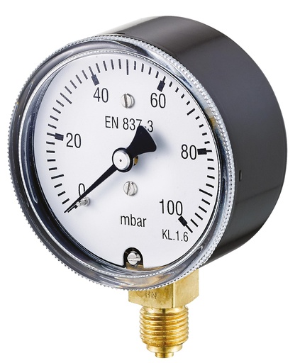 [MTDMM63VM-600] MANOMETRE SEC RADIAL A CAPSULE Ø63MM 0-600MB 1/4"G LAITON CL1,6 BOITIER AC MANOR63600